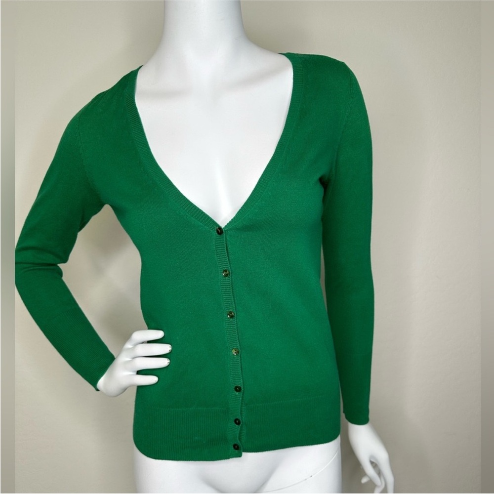 ZARA KNIT GREEN V NECK CARDIGAN WOMENS SZ S